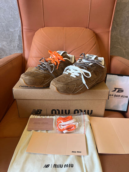 New Balance x Miu Miu 530 SL suede sneakers cinnamon