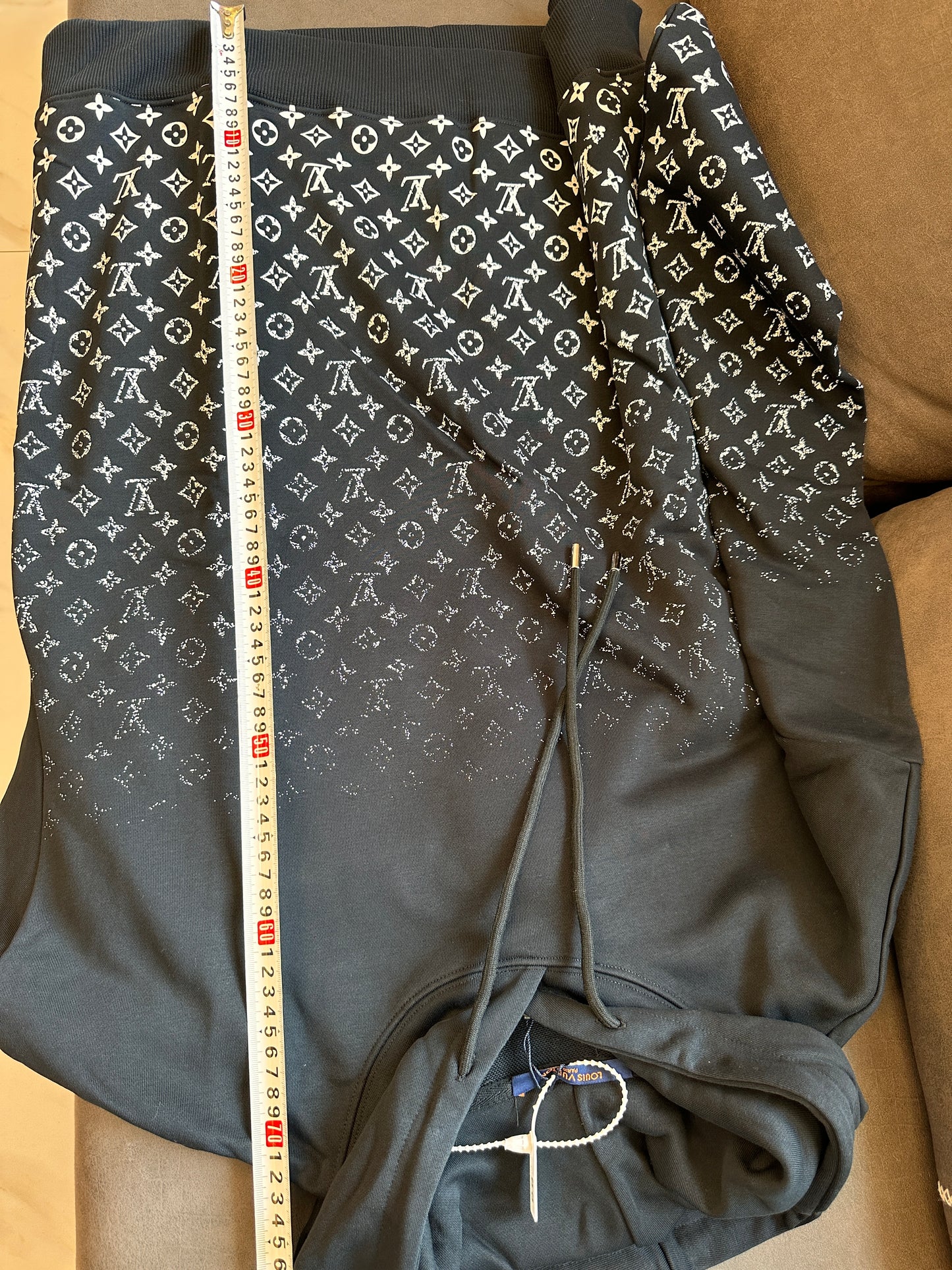 Louis Vuitton monogram gradient knit hoodie in black