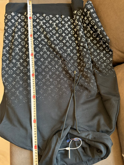 Louis Vuitton monogram gradient knit hoodie in black