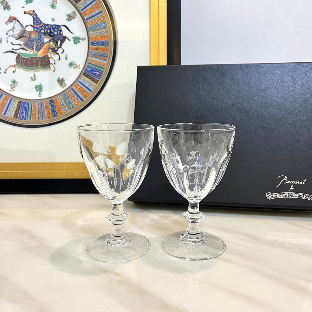 Baccarat x Chrome Hearts Collaboration Crystal Wine Glass Set