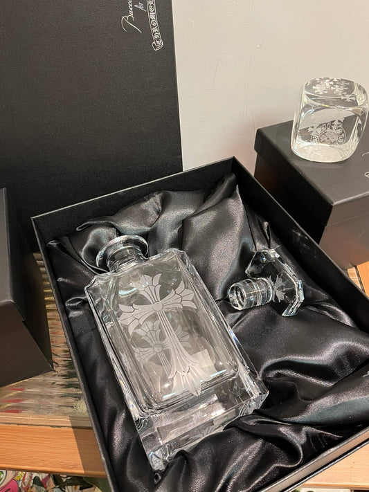 Chrome Hearts x Baccarat Collaboration - Handcrafted K9 Crystal Decanter with Laser-Etched Logo