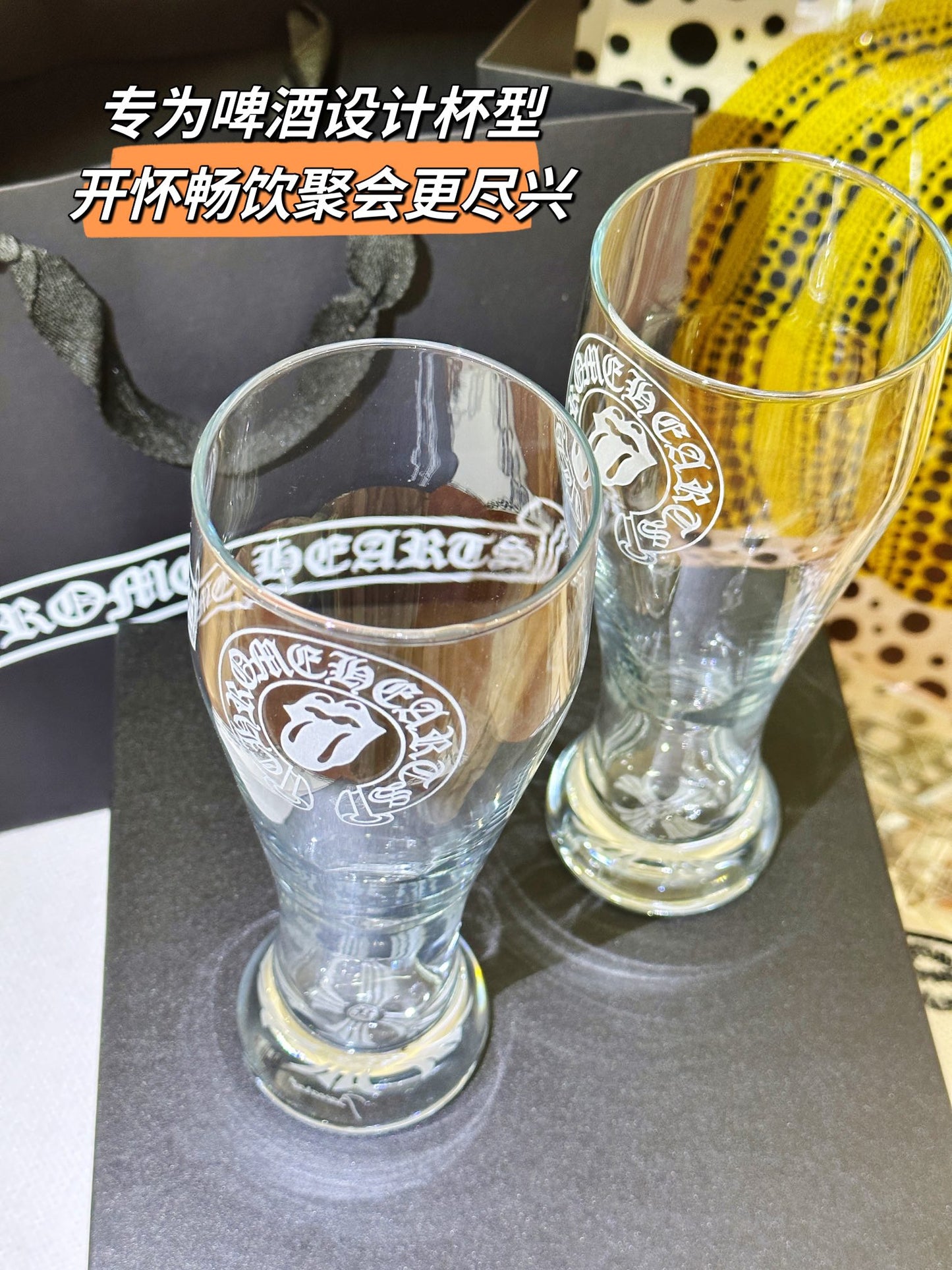 Chrome Hearts x Baccarat Collaboration Crystal Beer Glass Set