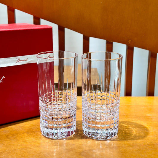 Baccarat Nancy Crystal Highball Glass Set (2-Piece) - Elegant Cut Design