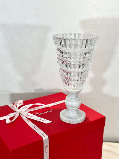 Baccarat Eye Crystal Vase with Marble Base