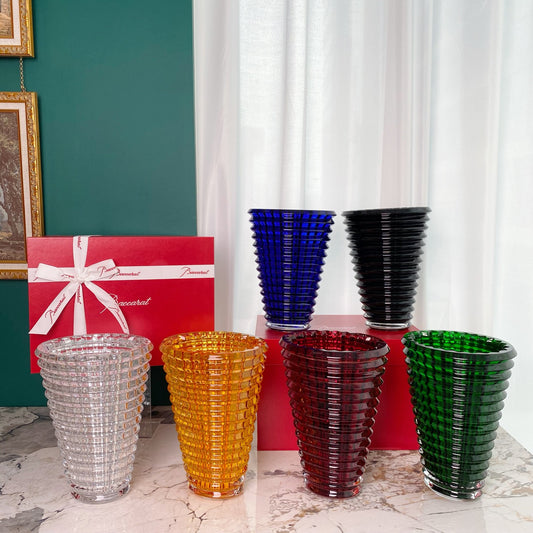 Baccarat EYE Series Clear Crystal Vase - Multi-color