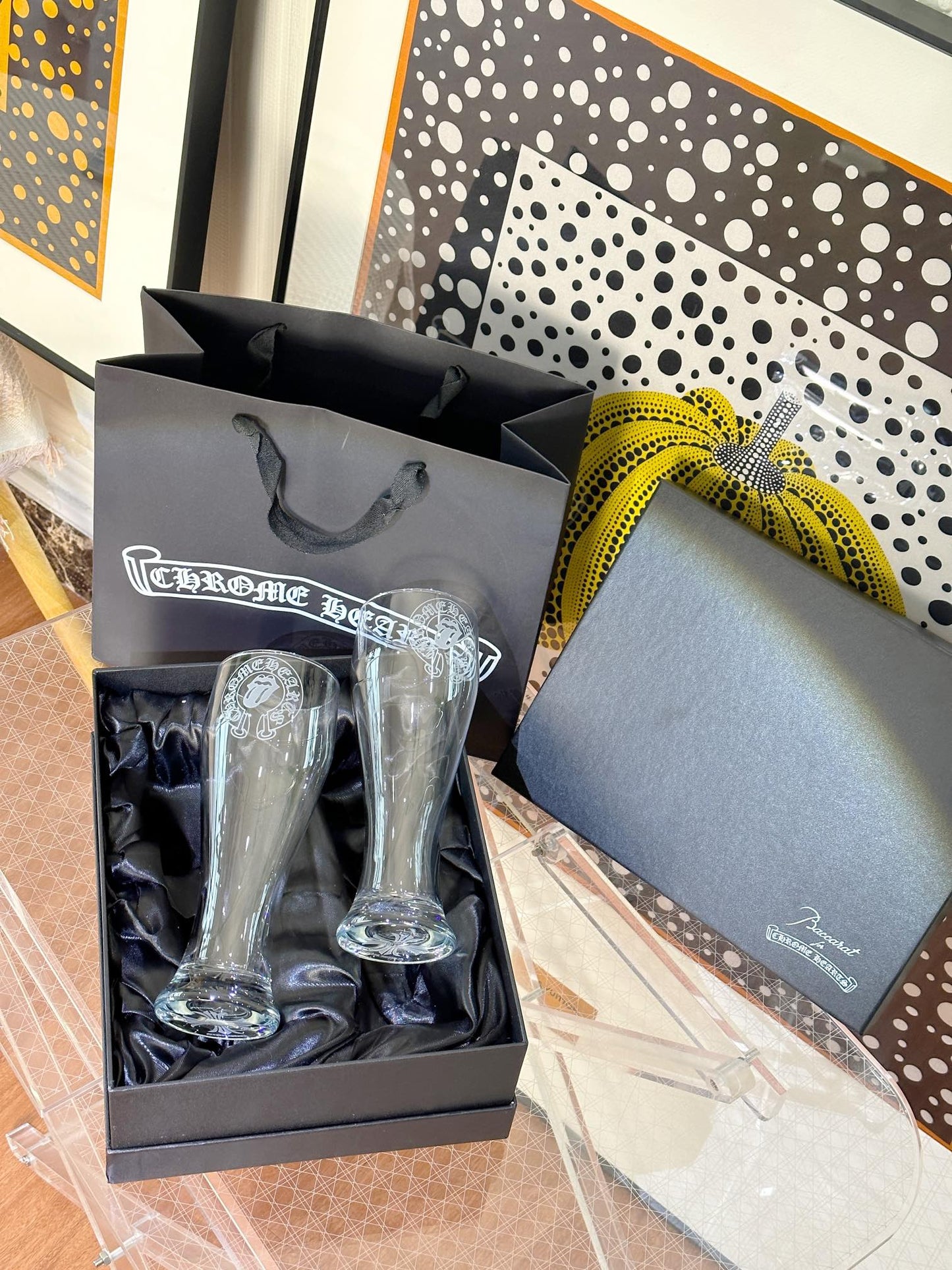 Chrome Hearts x Baccarat Collaboration Crystal Beer Glass Set