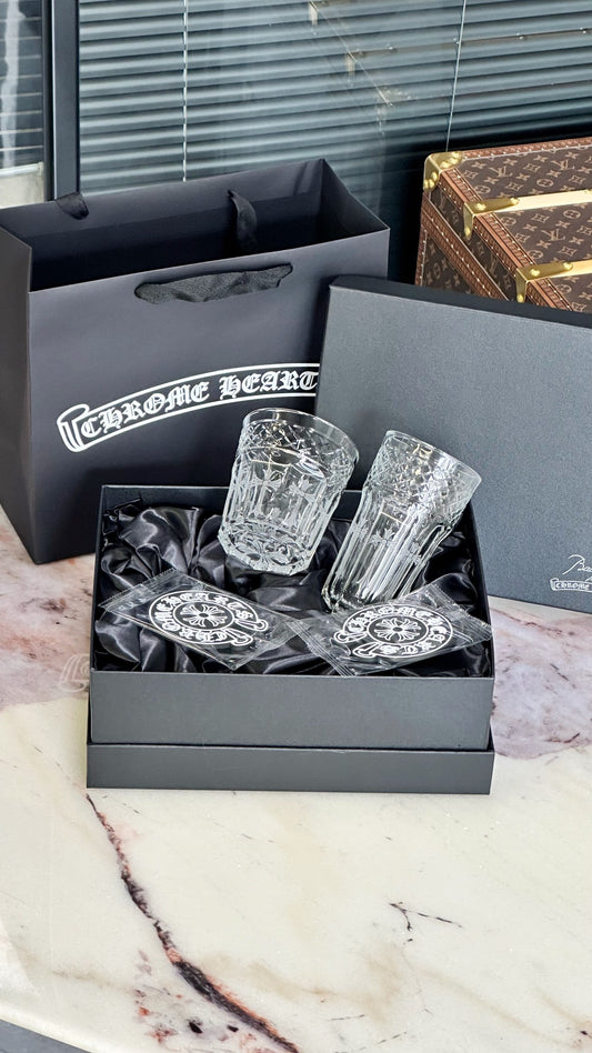 Chrome Hearts x Baccarat Luxury Crystal Whiskey Glass Set - Limited Edition