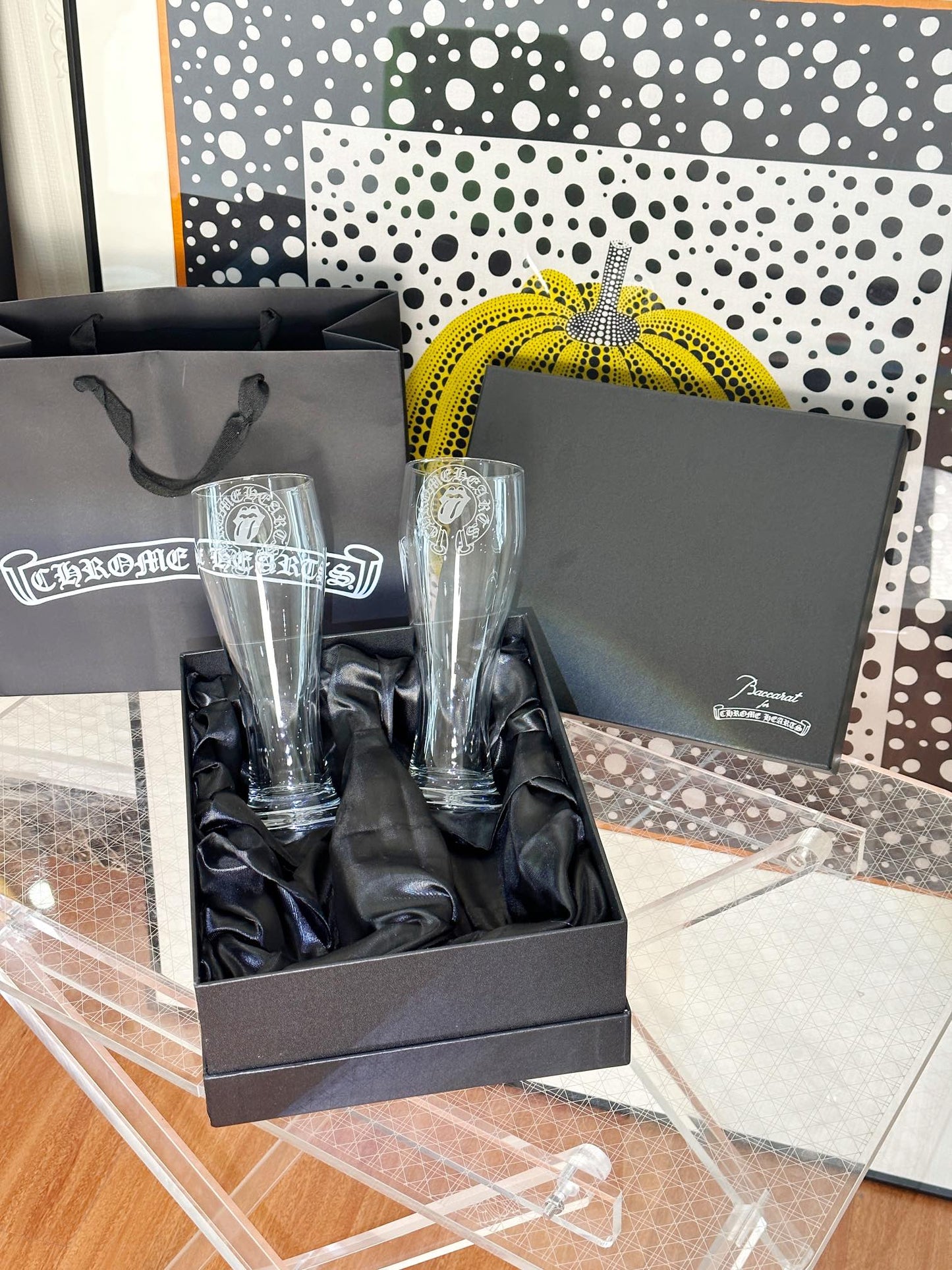 Chrome Hearts x Baccarat Collaboration Crystal Beer Glass Set