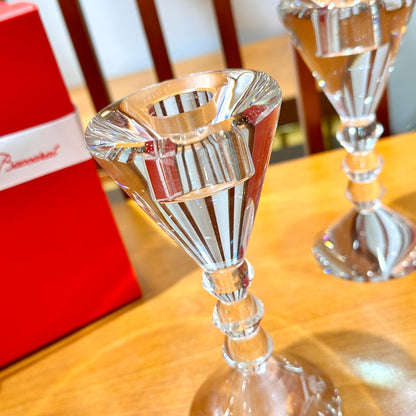 Baccarat VEGA Crystal Candle Holder - Iconic Weaving Star Design