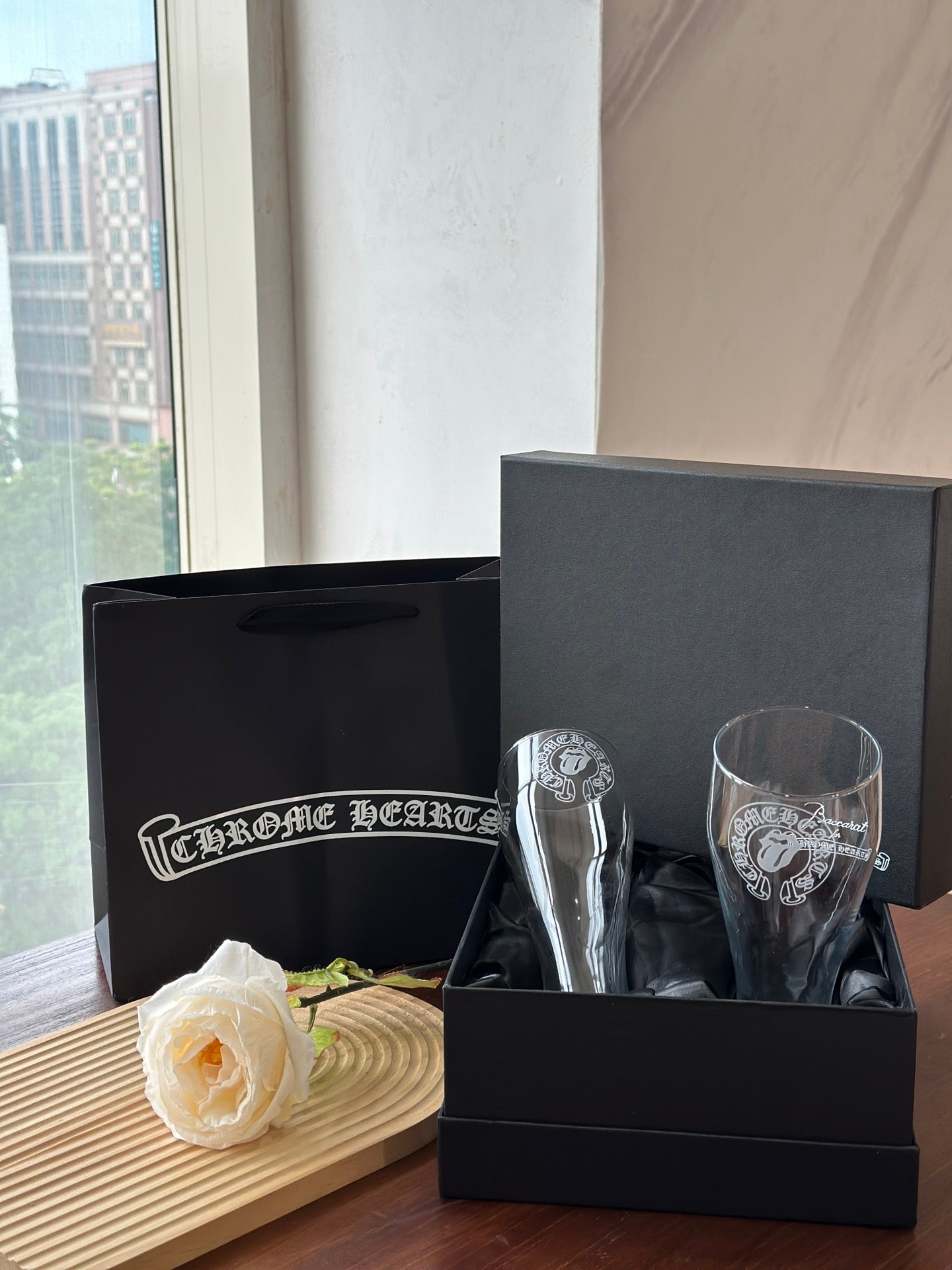 Chrome Hearts x Baccarat Collaboration Crystal Beer Glass Set