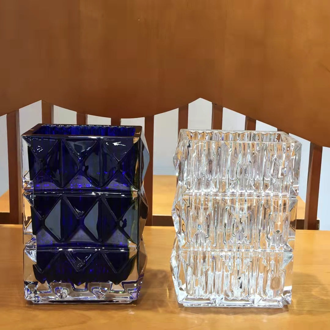 Baccarat LOUXOR Square Vase - A Fusion of Light and Geometry