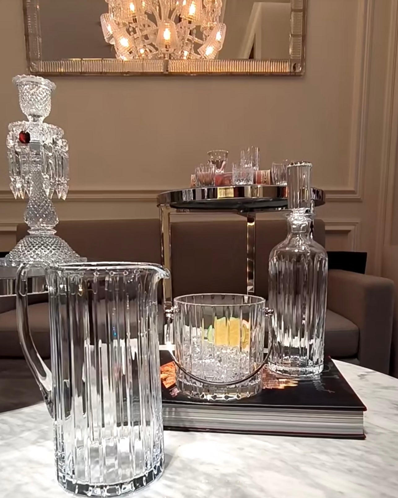 Baccarat Harmonie & Nancy Crystal Ice Bucket Collection - Timeless Elegance in Crystal Design