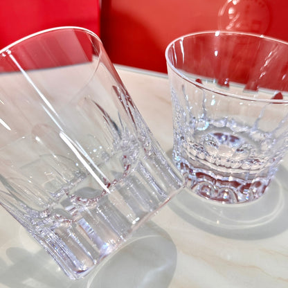 Baccarat ETNA Crystal Whiskey Glass Set - Tiara-Inspired Crown Cut Design (2-Piece)