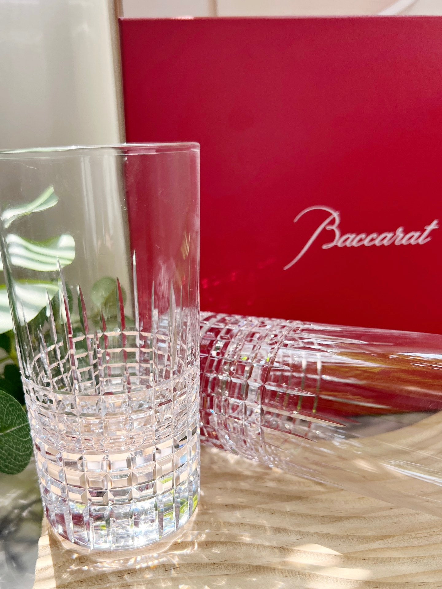 Baccarat Nancy Crystal Highball Glass Set (2-Piece) - Elegant Cut Design