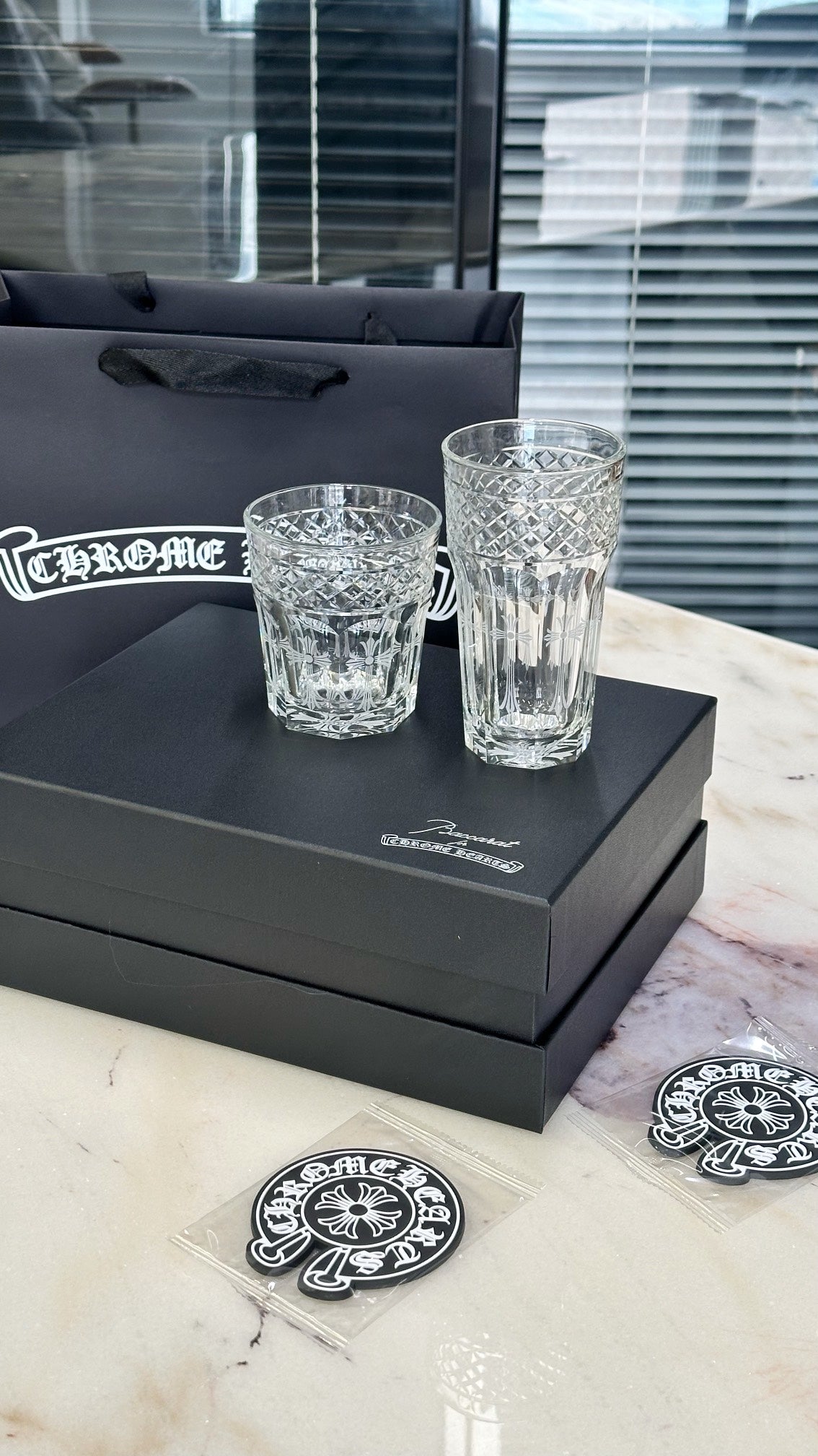 Chrome Hearts x Baccarat Luxury Crystal Whiskey Glass Set - Limited Edition