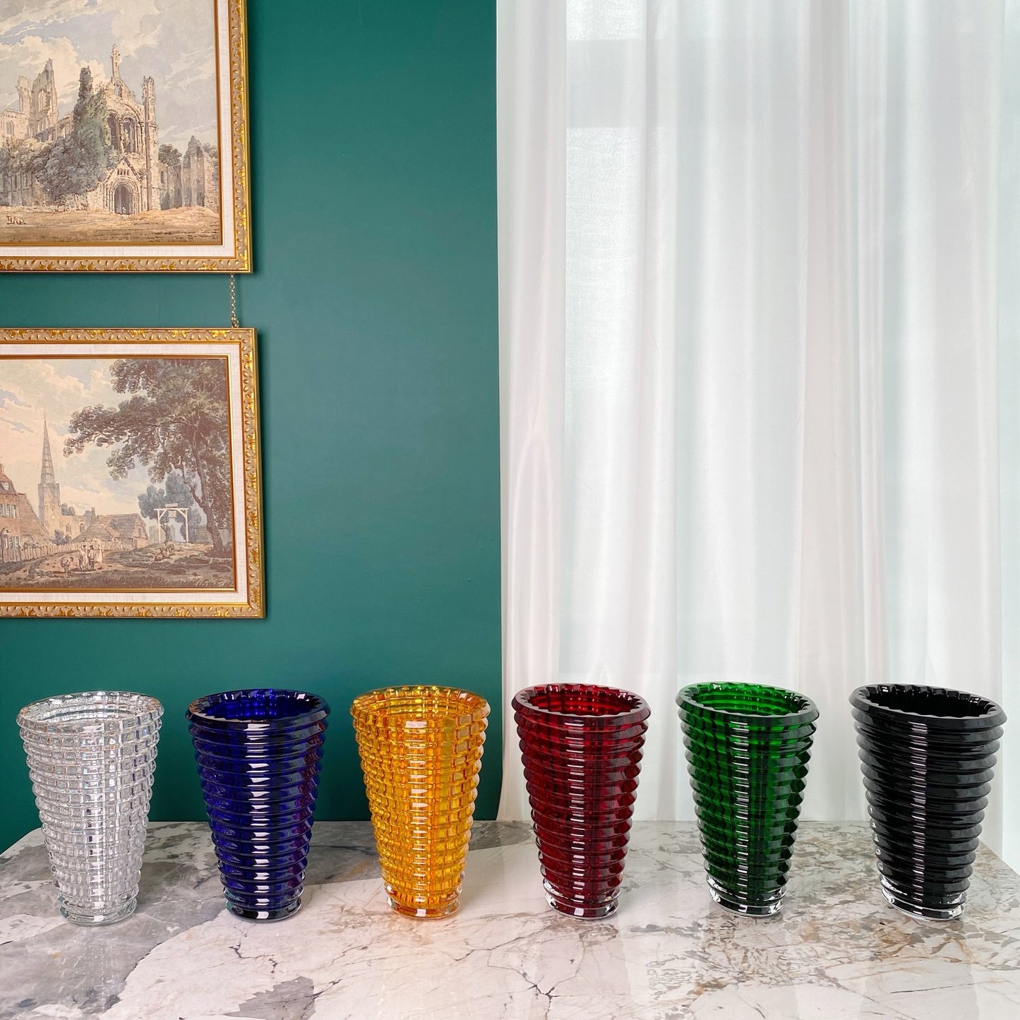 Baccarat EYE Series Clear Crystal Vase - Multi-color