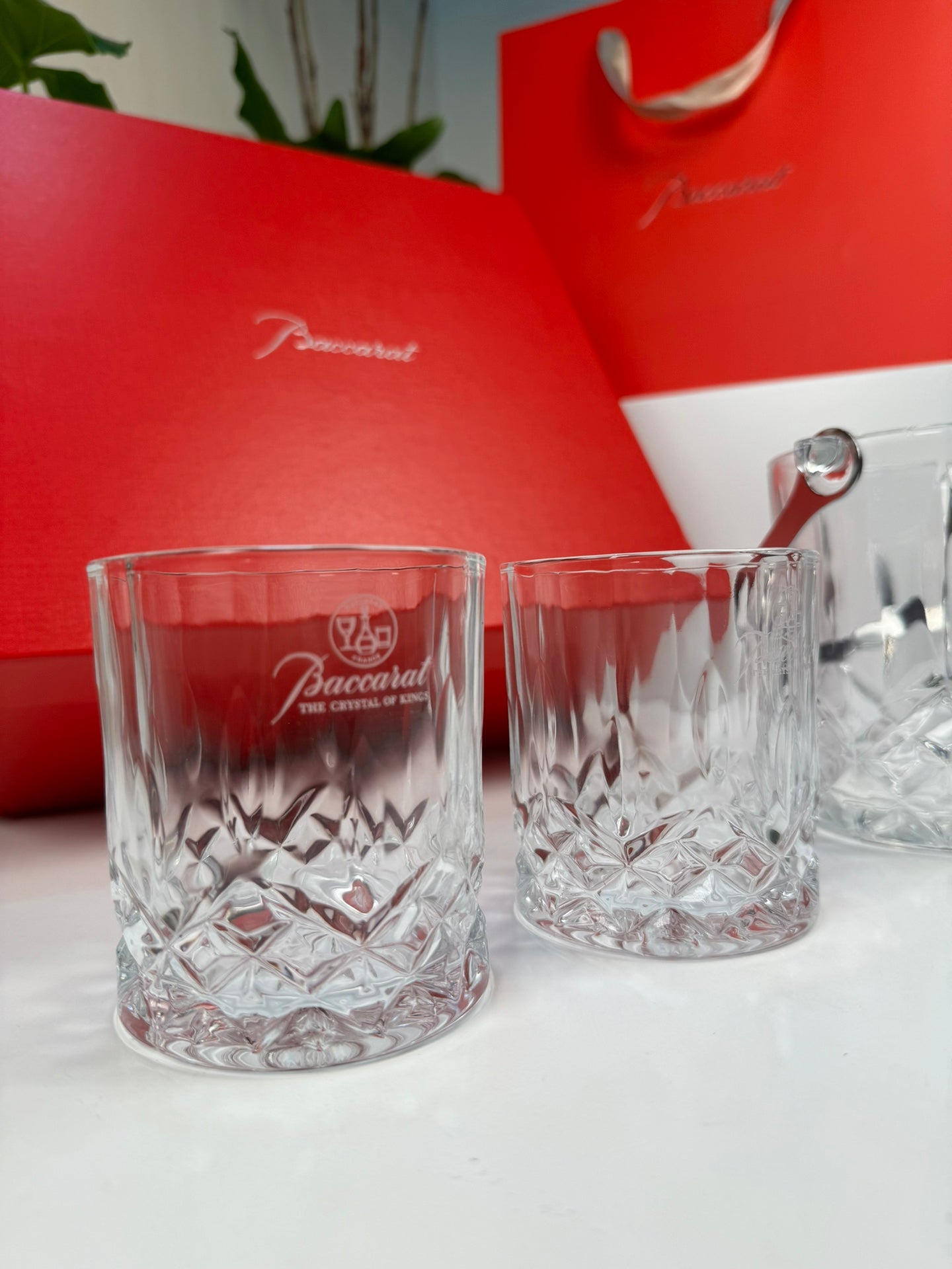 Baccarat Crystal Ice Bucket & Glass Set