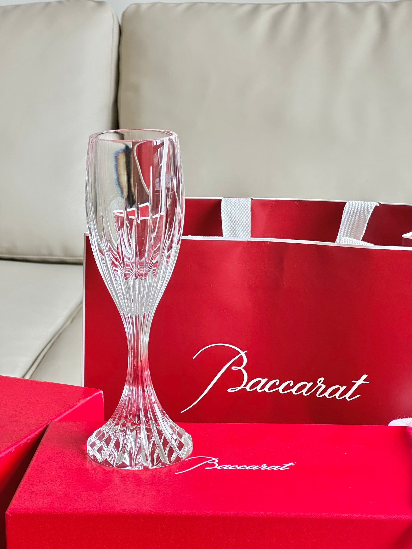 Baccarat Tiara Whiskey Glass & Massena Champagne Glass Set