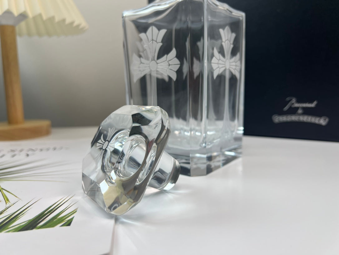 Chrome Hearts x Baccarat Collaboration - Handcrafted K9 Crystal Decanter with Laser-Etched Logo