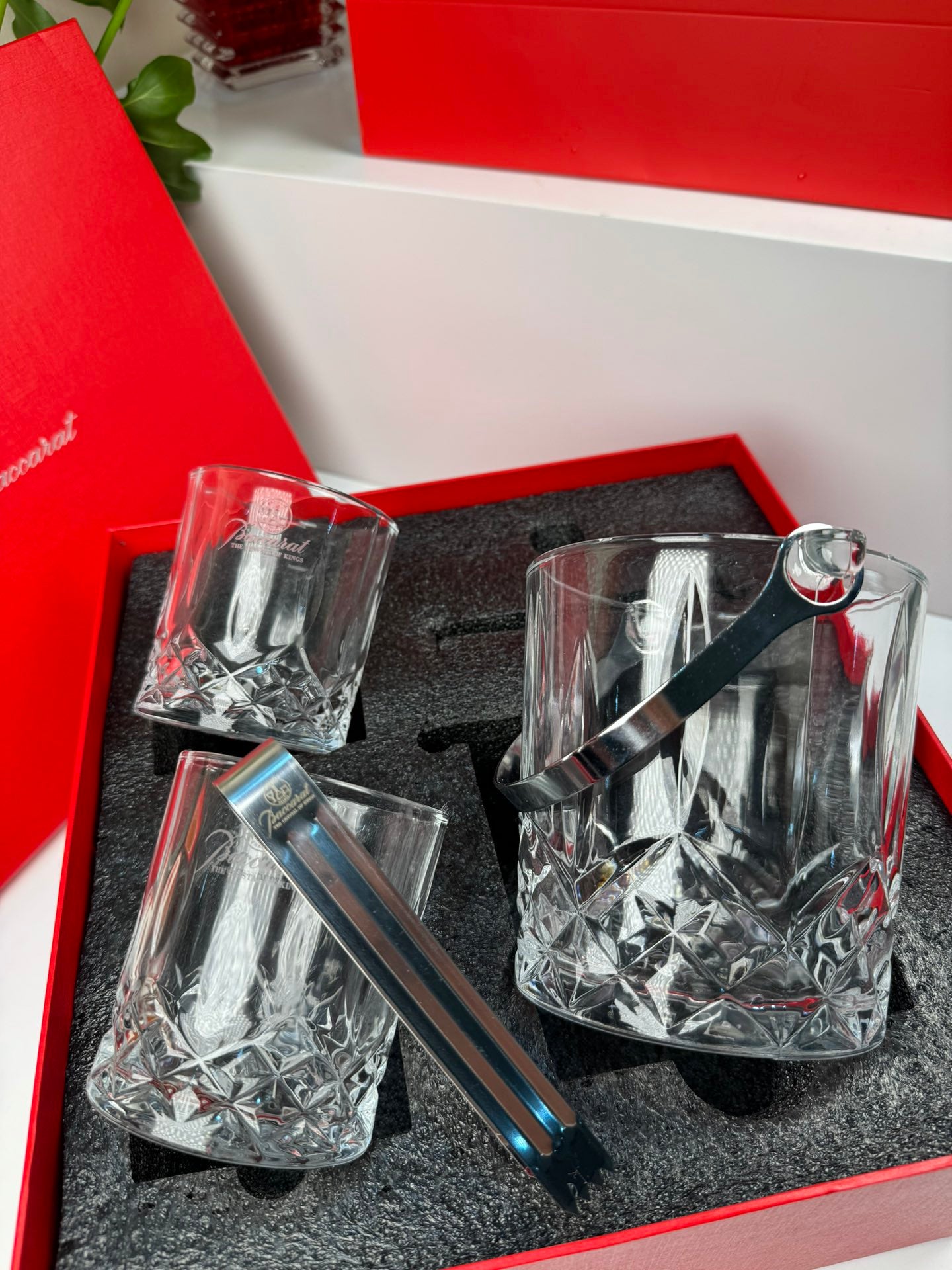 Baccarat Crystal Ice Bucket & Glass Set