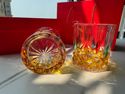 Baccarat Hand-Painted Colorful Whiskey Glass Set