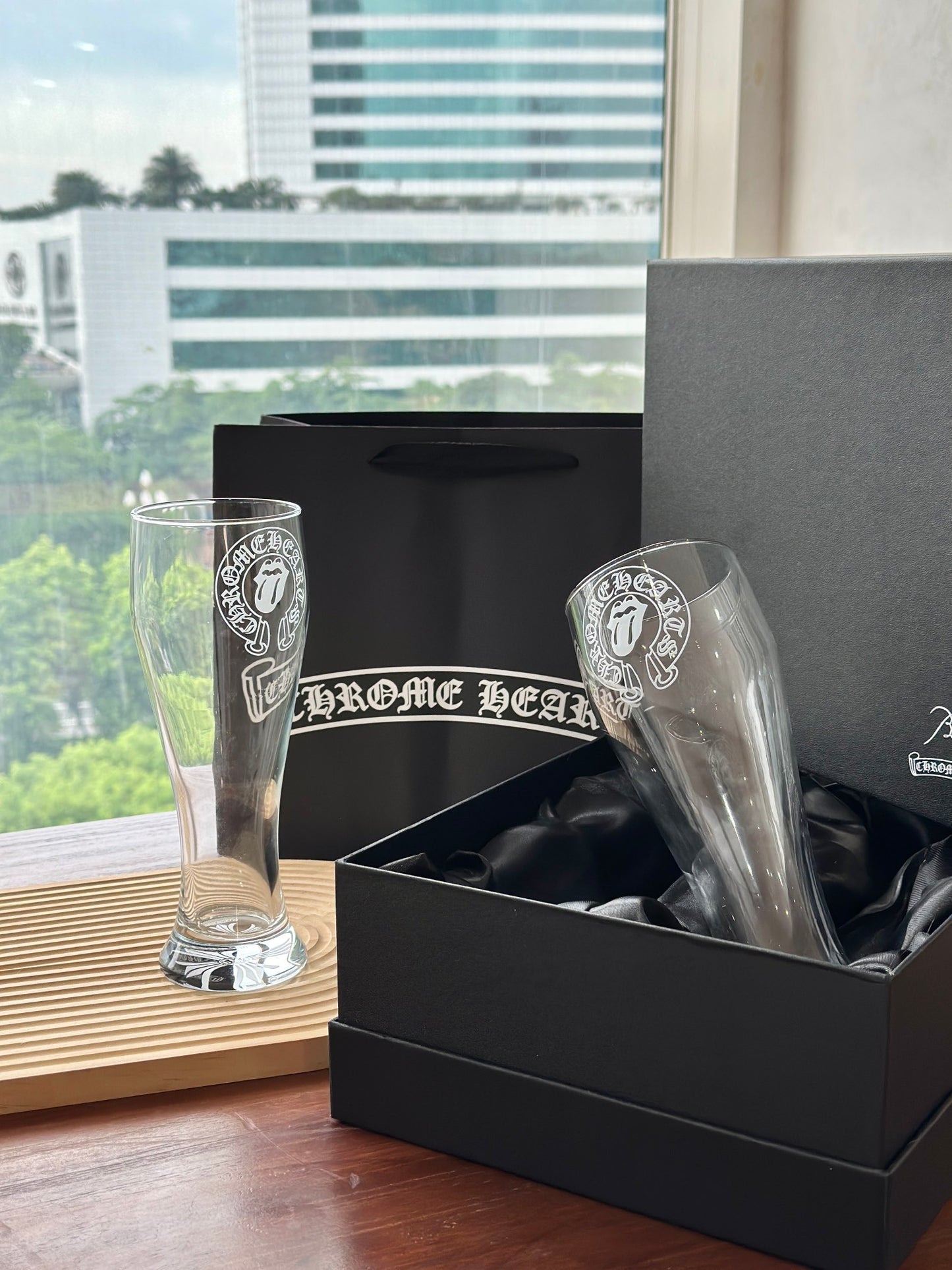 Chrome Hearts x Baccarat Collaboration Crystal Beer Glass Set