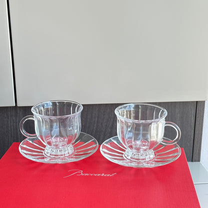 Baccarat-Inspired Retro Striped High-Foot Coffee Cup Set