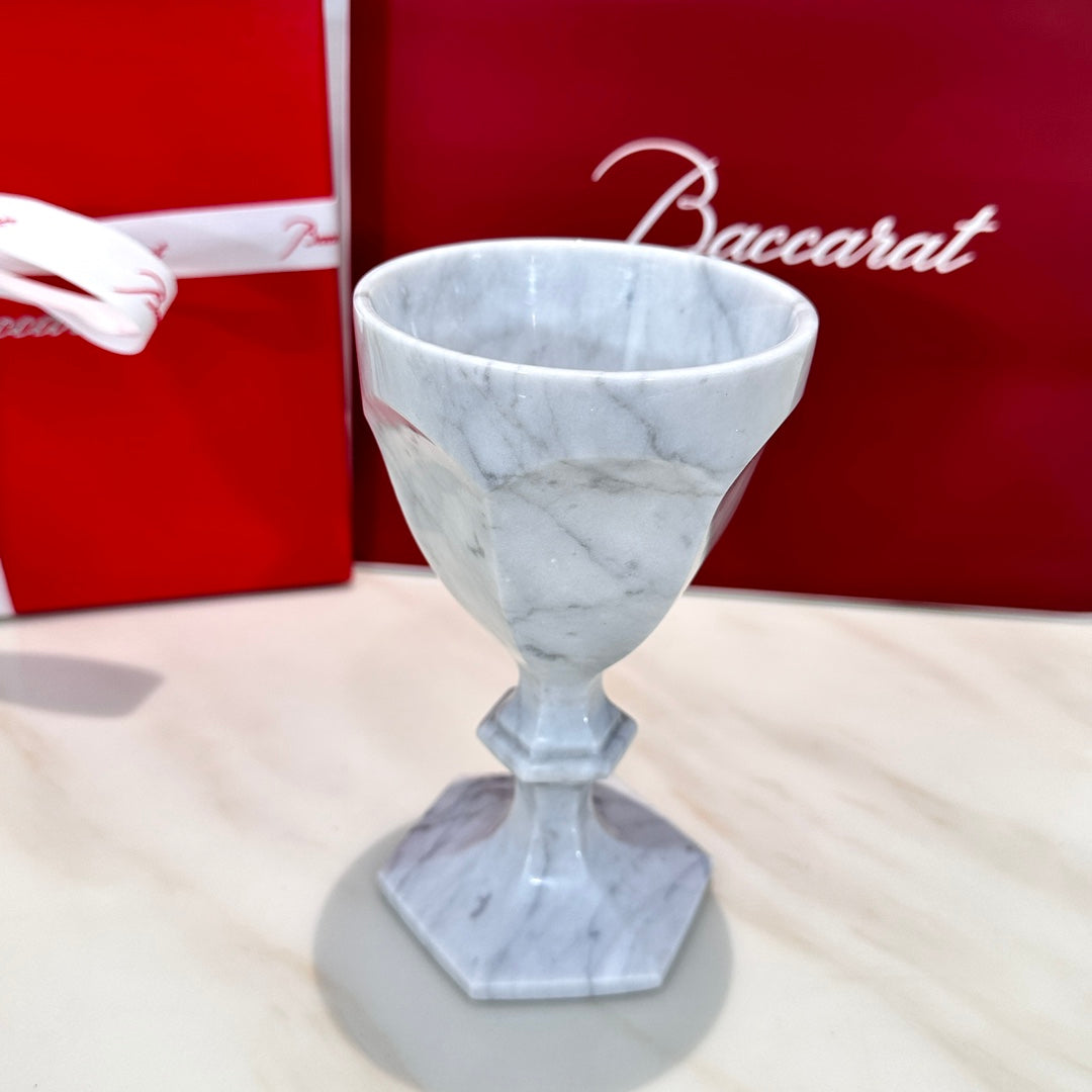 Baccarat Harcourt Vintage Marble Goblet - Exclusive Black and White Marble Collection