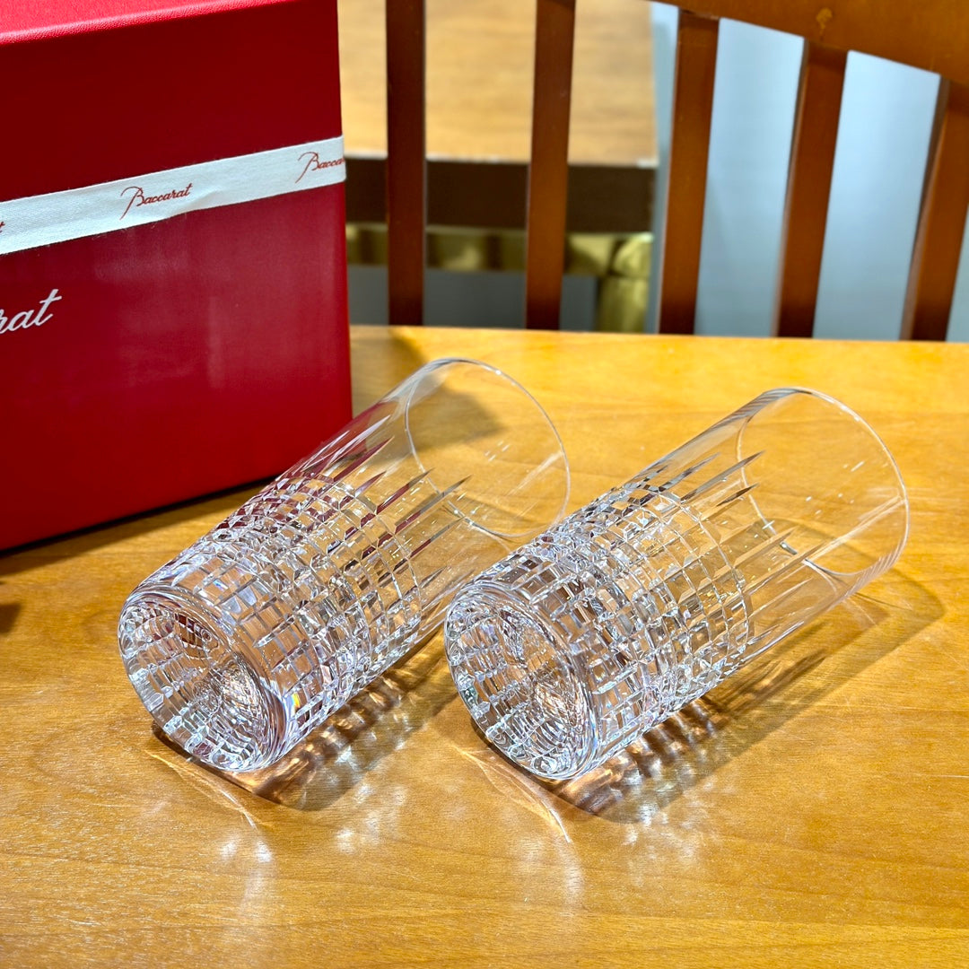 Baccarat Nancy Crystal Highball Glass Set (2-Piece) - Elegant Cut Design