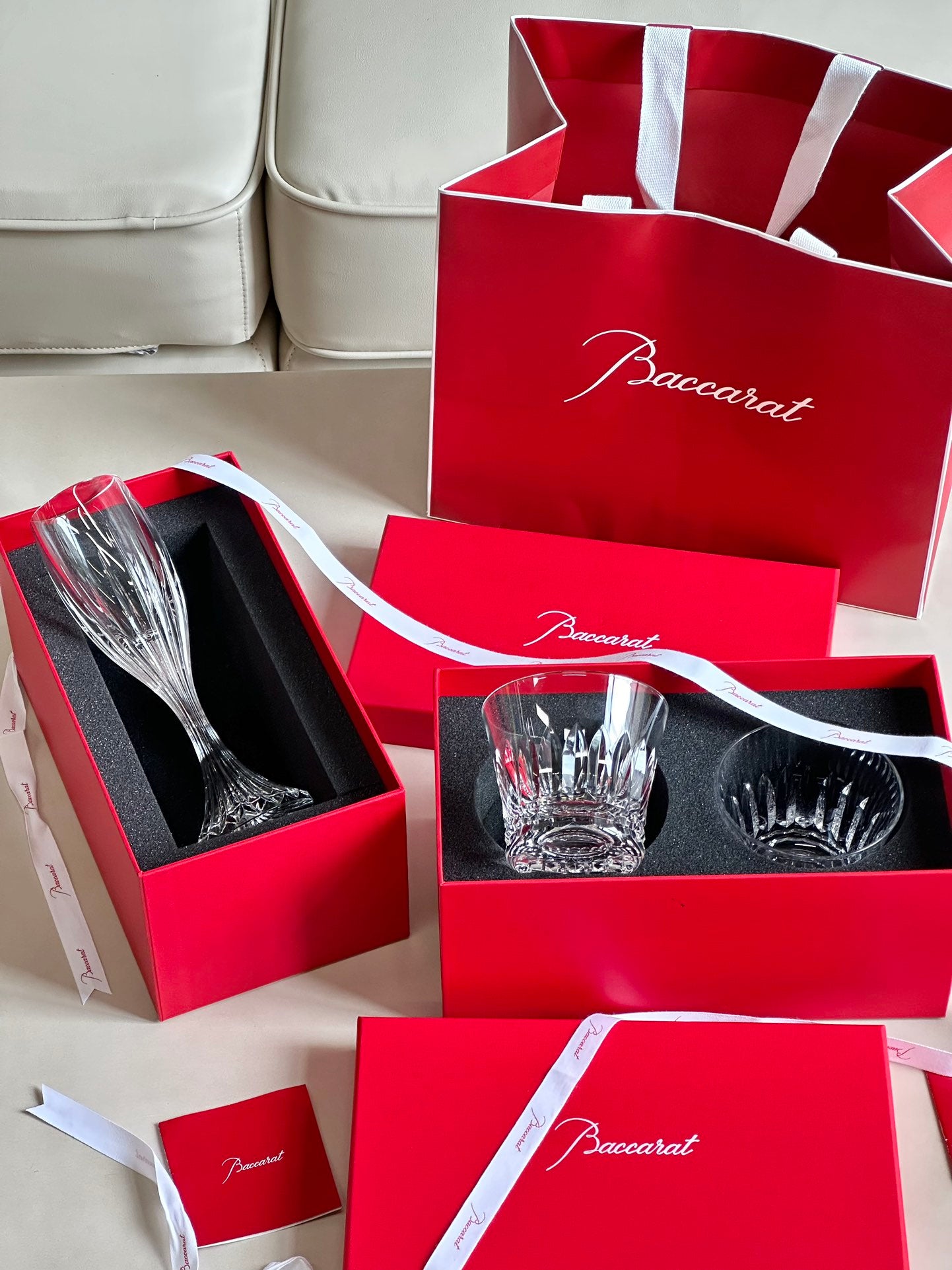 Baccarat Tiara Whiskey Glass & Massena Champagne Glass Set