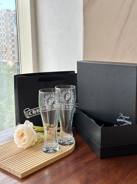 Chrome Hearts x Baccarat Collaboration Crystal Beer Glass Set