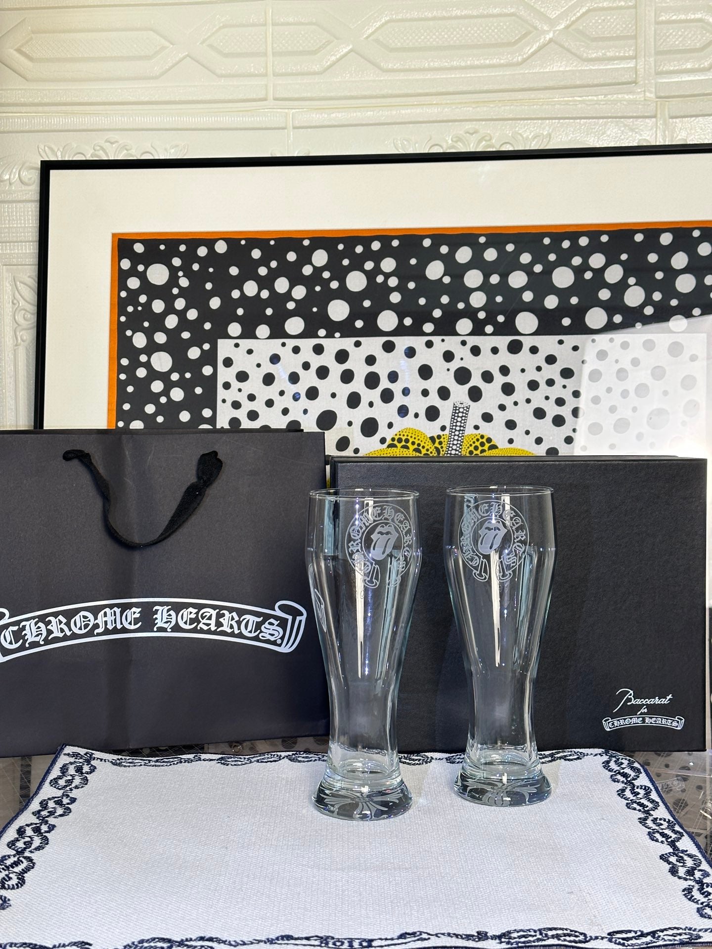 Chrome Hearts x Baccarat Collaboration Crystal Beer Glass Set