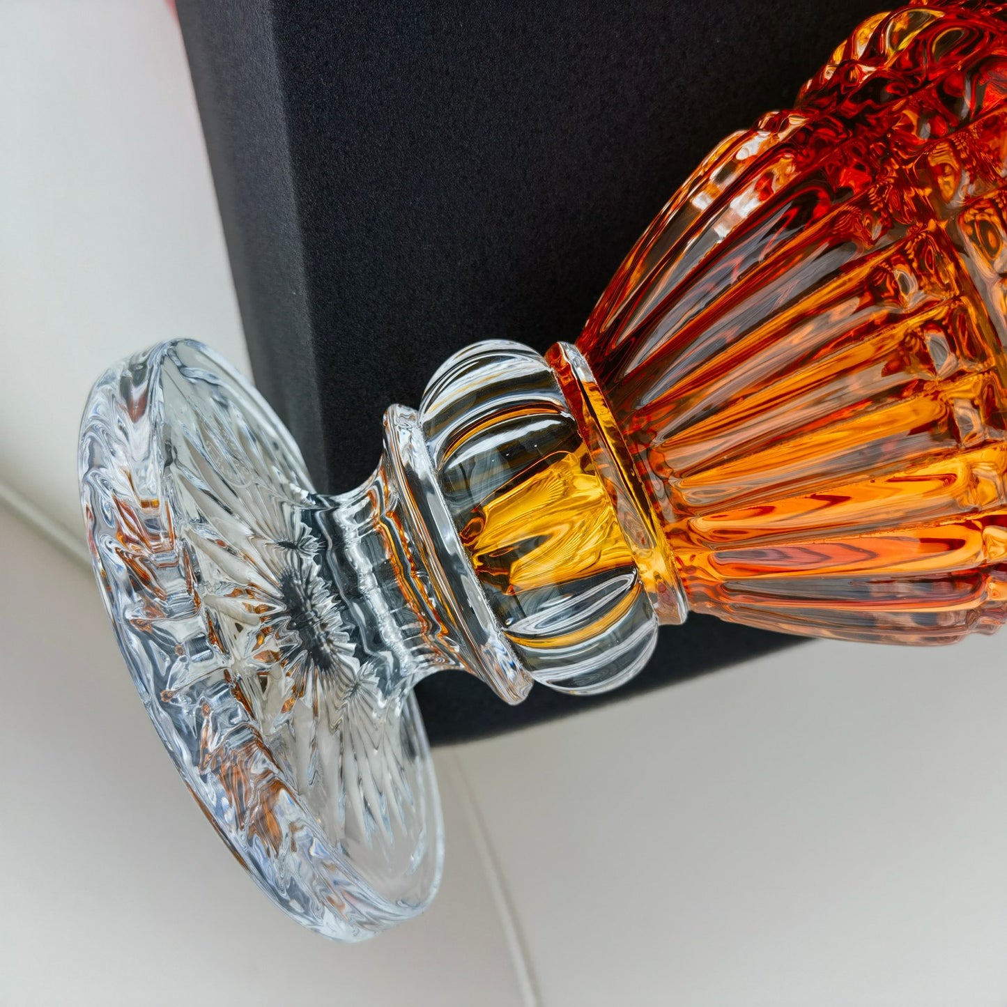 Baccarat Harcourt Amber Crystal Vase - Handcrafted Luxury Decorative Piece