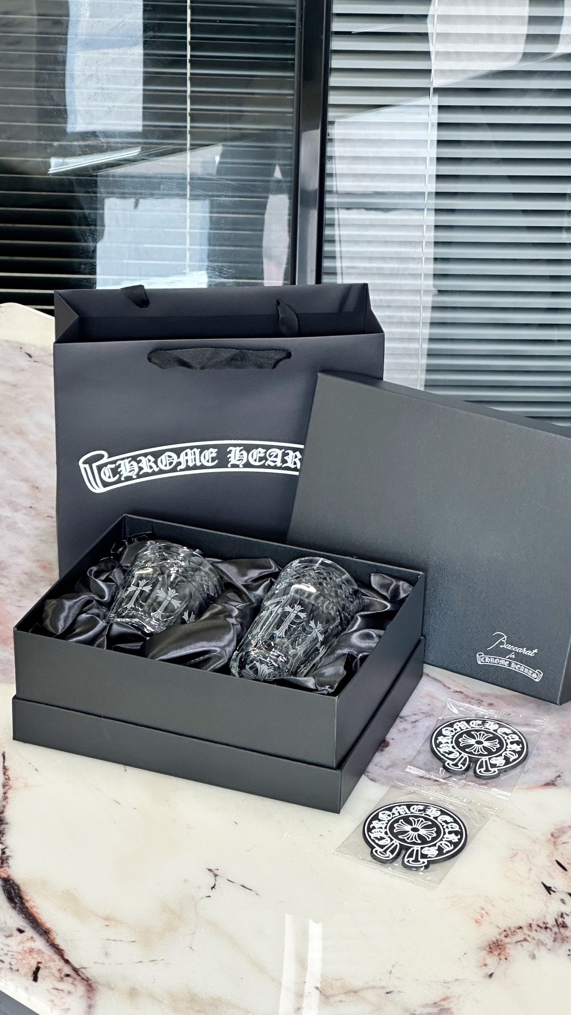 Chrome Hearts x Baccarat Luxury Crystal Whiskey Glass Set - Limited Edition