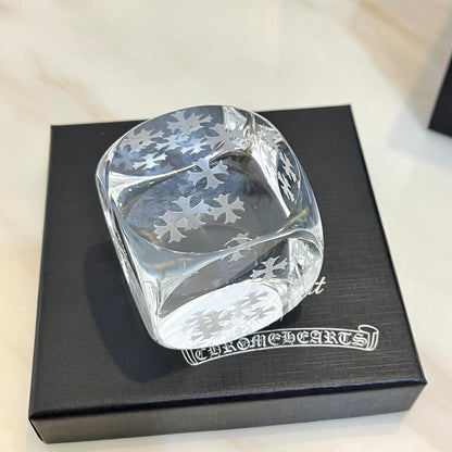 Baccarat x Chrome Hearts Crystal Dice Decor Piece