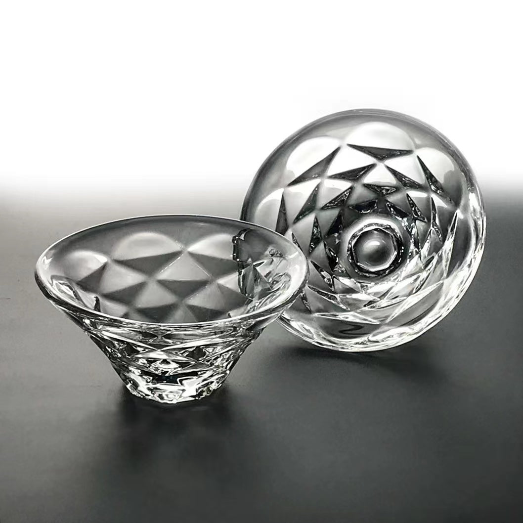 Baccarat-Inspired Petal Reflection Hat-Shaped Crystal Glass Set