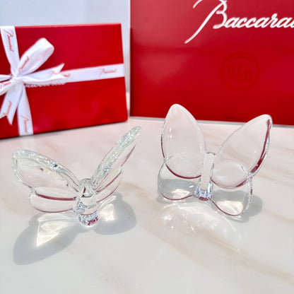 Baccarat PAPILLON Lucky Butterfly Crystal Decor Piece - Symbol of Grace and Elegance (2-piece crystal)