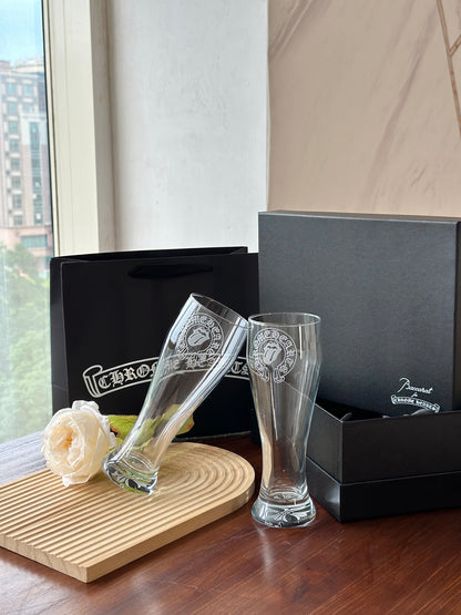 Chrome Hearts x Baccarat Collaboration Crystal Beer Glass Set