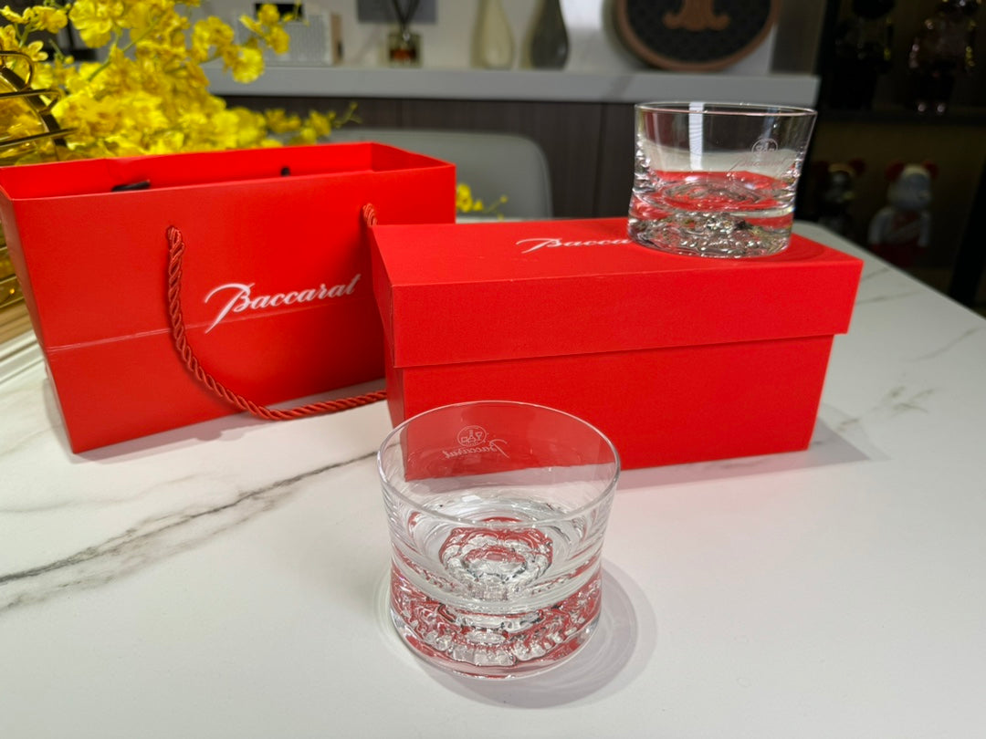 Baccarat Crystal Whiskey Tumbler Set - Handcrafted Elegance