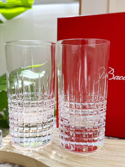 Baccarat Nancy Crystal Highball Glass Set (2-Piece) - Elegant Cut Design