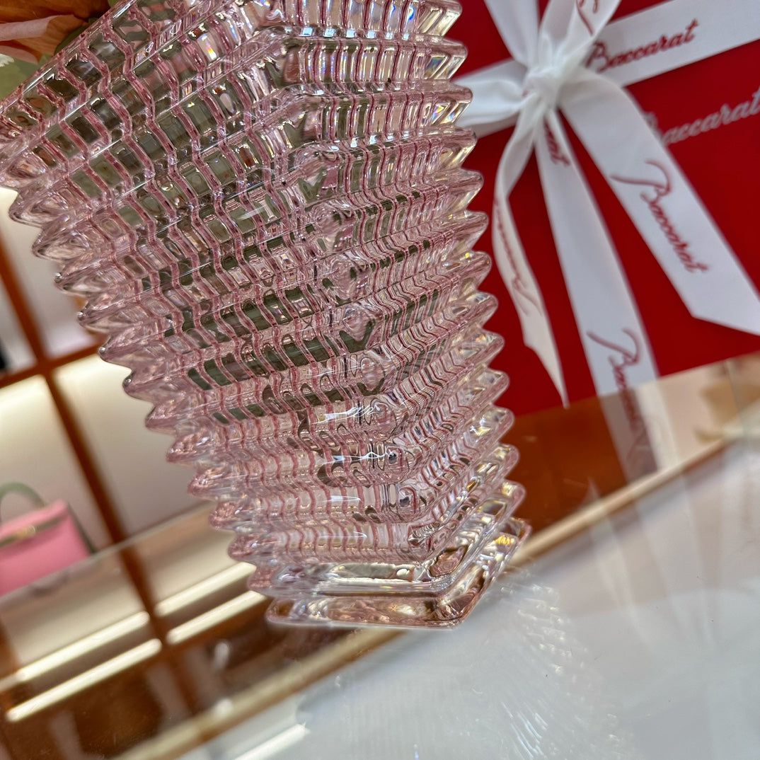 Baccarat EYE Crystal Vase - Limited Edition Trapezoidal Design for Qixi Festival