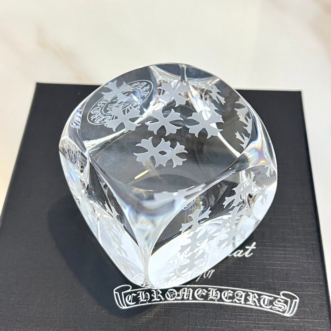 Baccarat x Chrome Hearts Crystal Dice Decor Piece