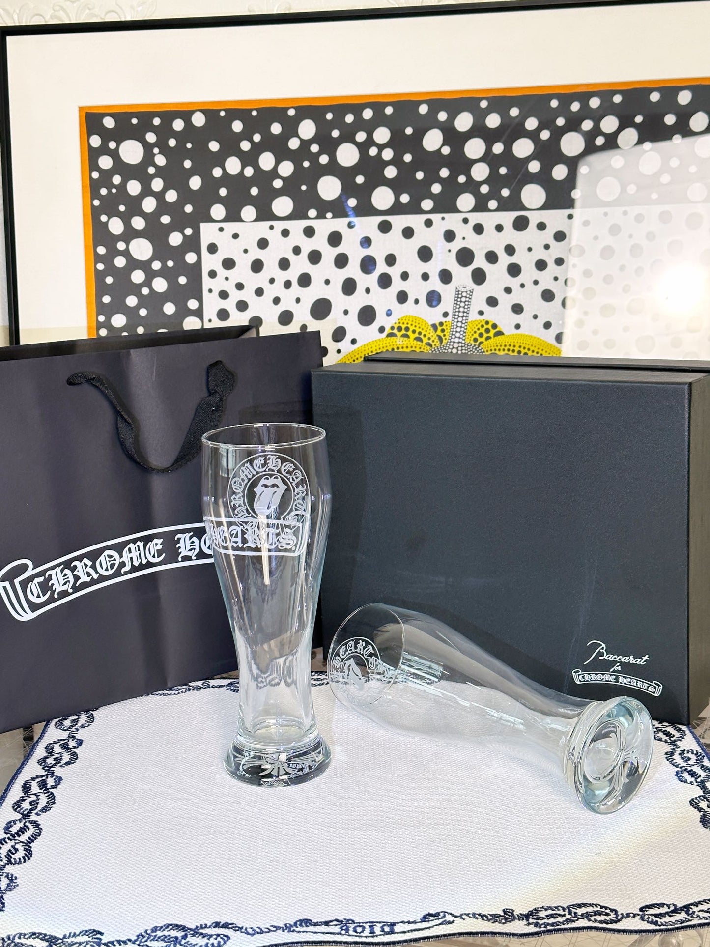 Chrome Hearts x Baccarat Collaboration Crystal Beer Glass Set