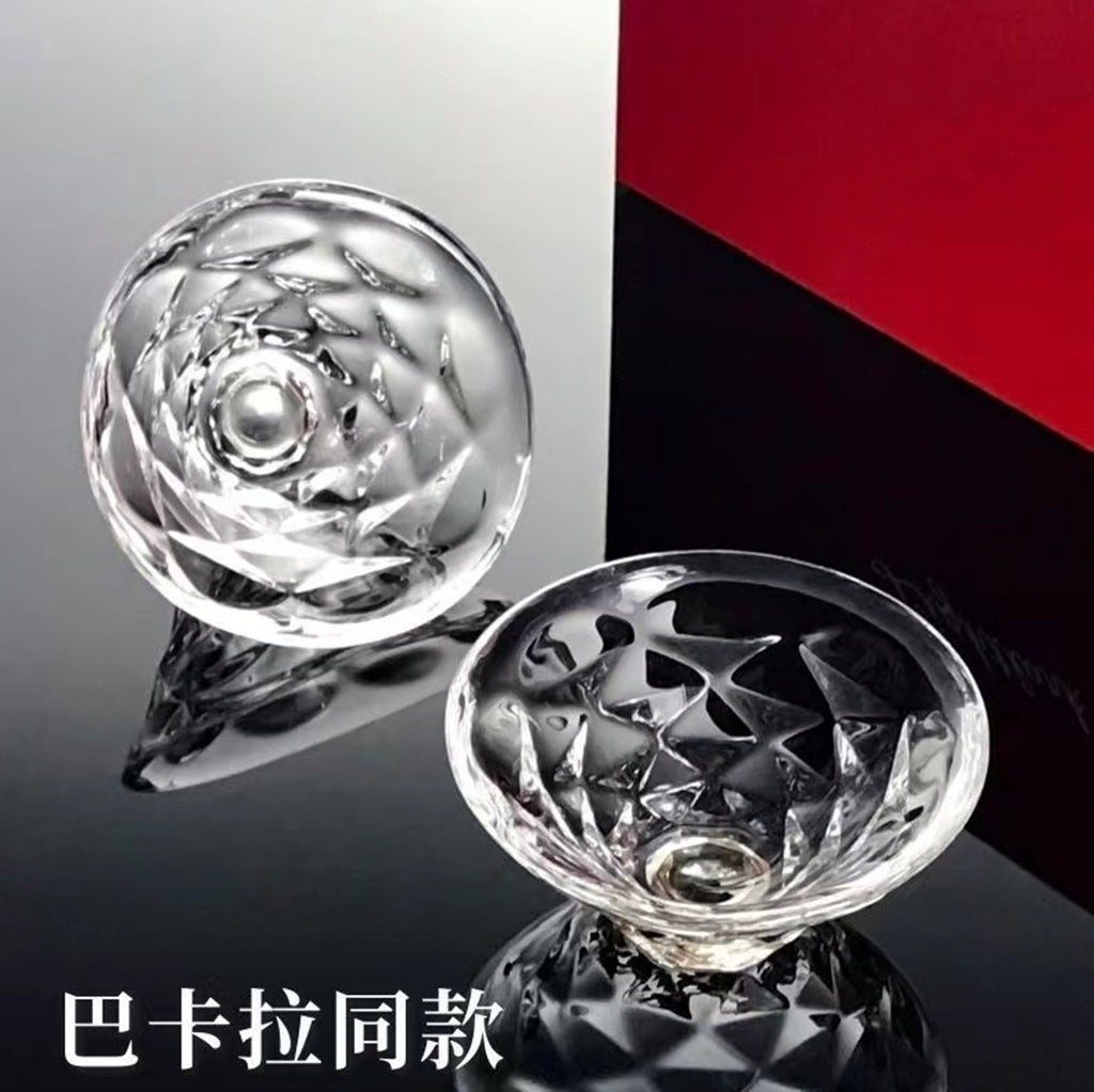 Baccarat-Inspired Petal Reflection Hat-Shaped Crystal Glass Set