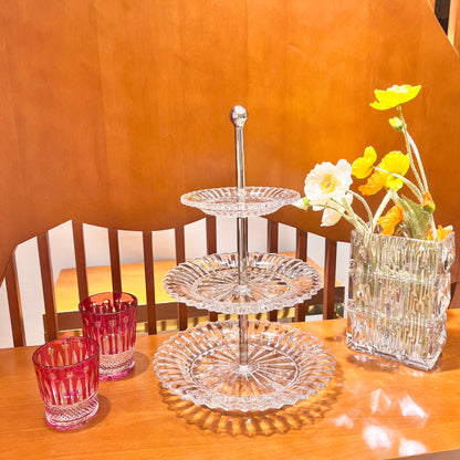 Baccarat Crystal Tiered Cake Stand - 3 Layers