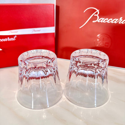 Baccarat ETNA Crystal Whiskey Glass Set - Tiara-Inspired Crown Cut Design (2-Piece)