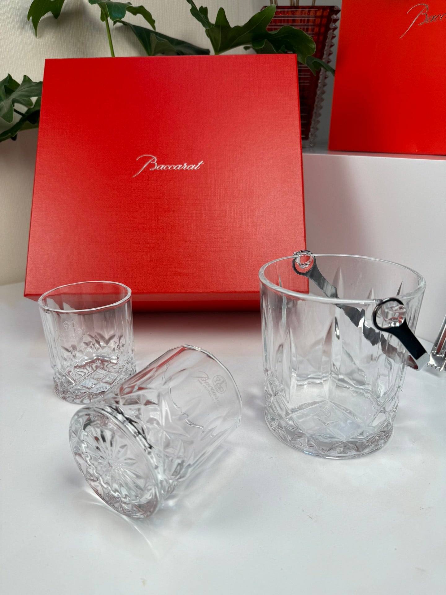 Baccarat Crystal Ice Bucket & Glass Set