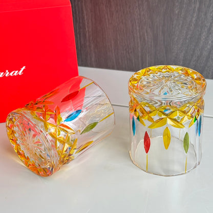 Baccarat Hand-Painted Colorful Whiskey Glass Set