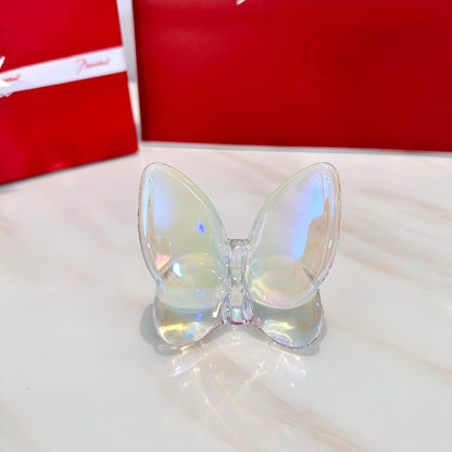 Baccarat PAPILLON Lucky Butterfly Crystal Decor Piece - Symbol of Grace and Elegance (2-piece colorfull crystal)