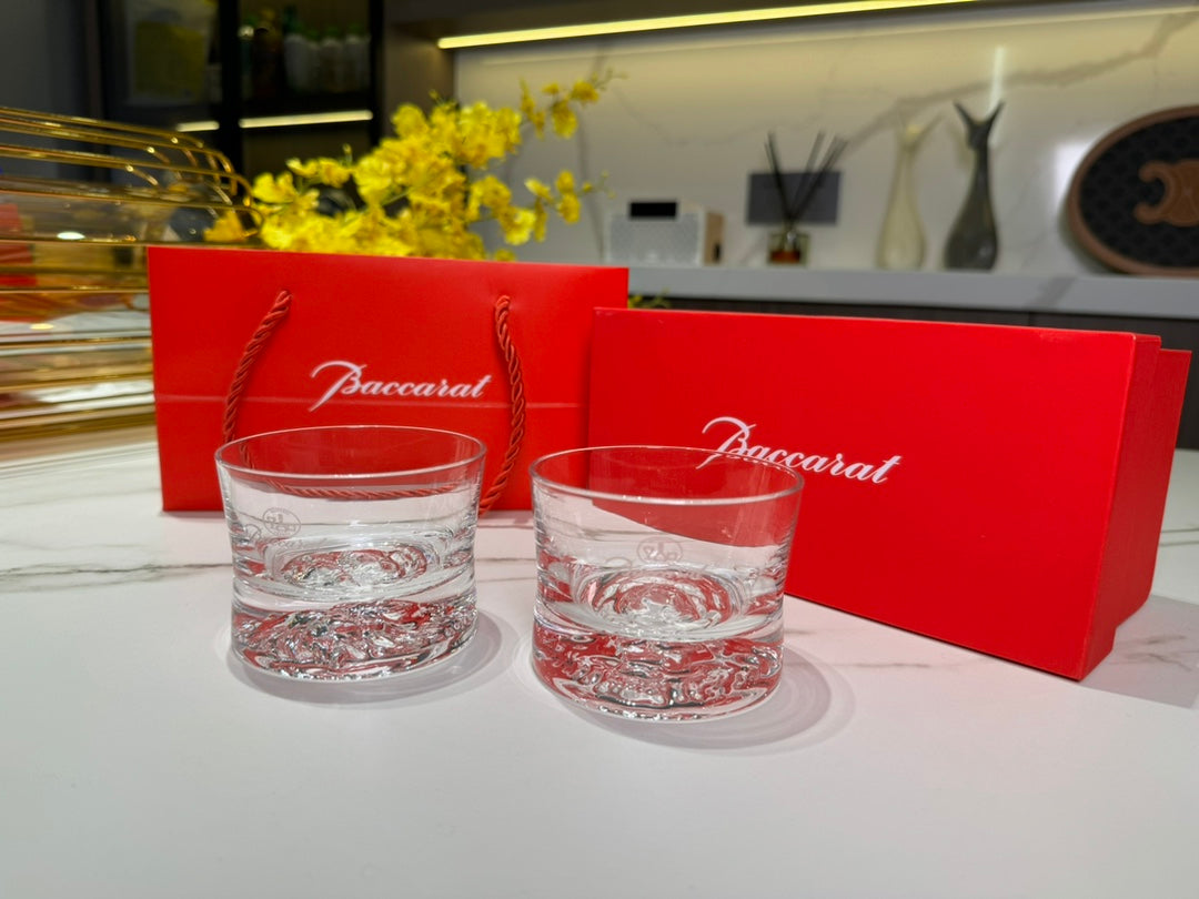 Baccarat Crystal Whiskey Tumbler Set - Handcrafted Elegance